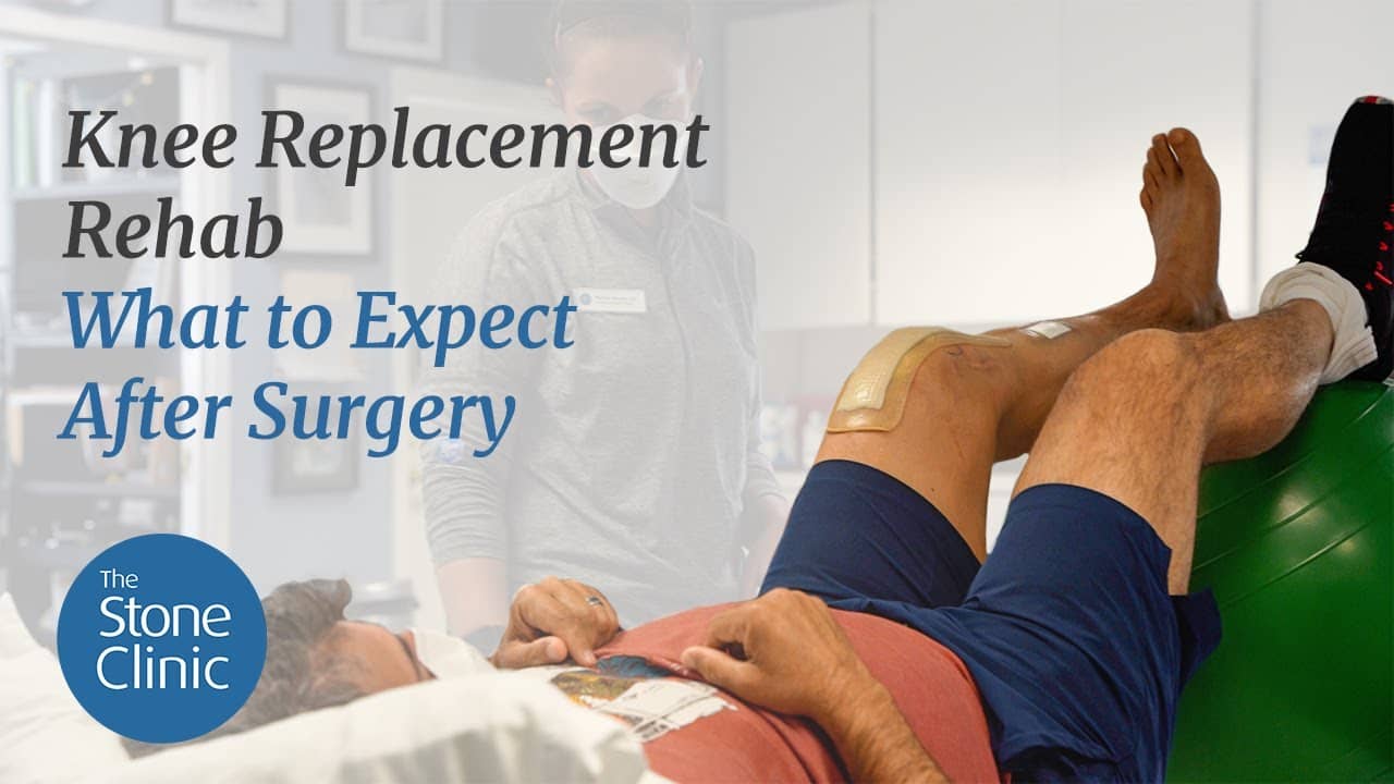 Physical therapist performing manual therapy after robotic knee replacement surgery
